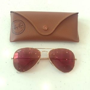 New Ray Bans (reddish lens finish) with case